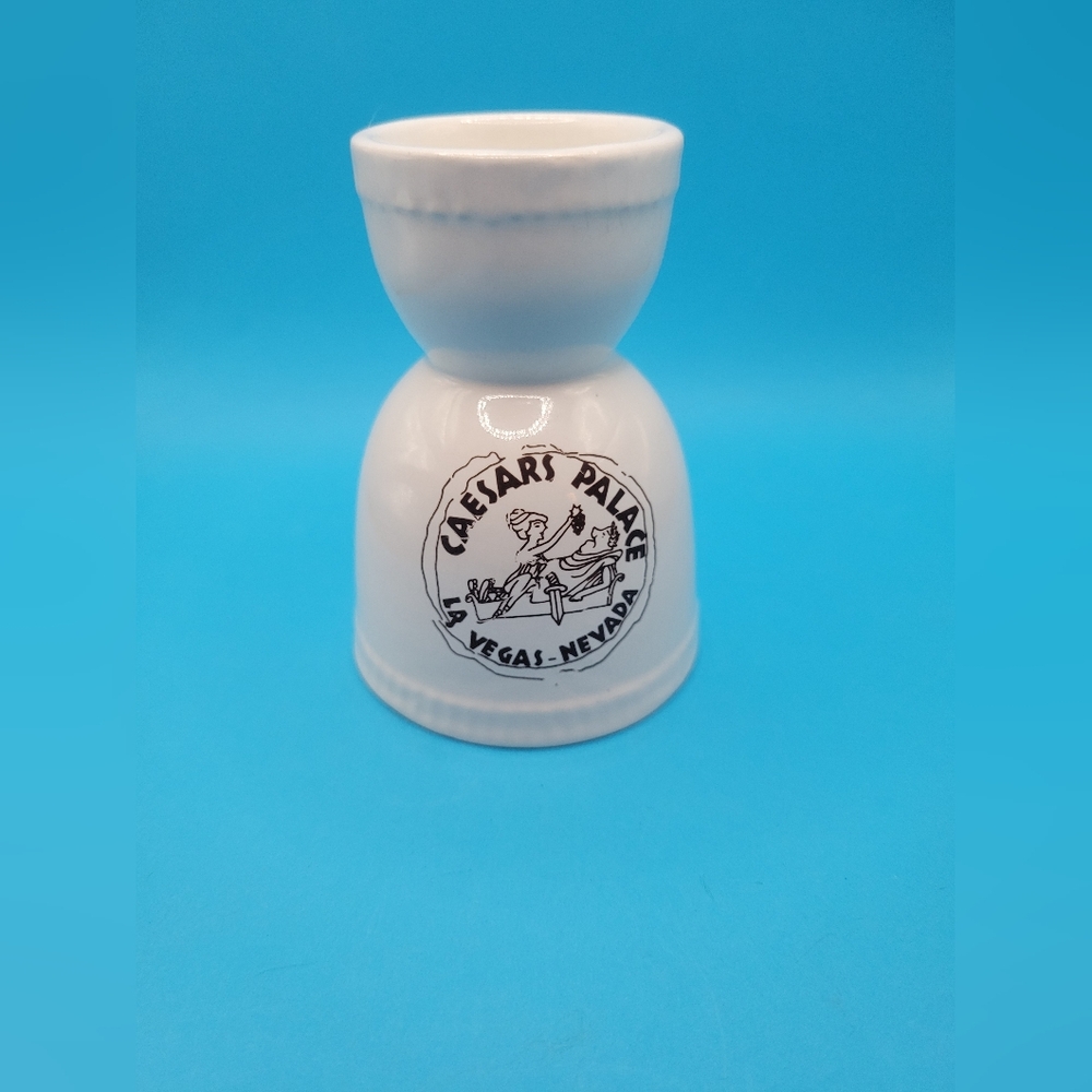 Caesars Palace White Ceramic Egg Cup Vintage